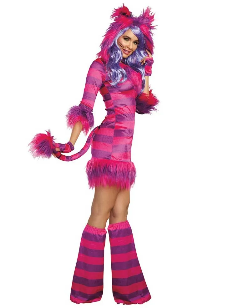 Wonderland Womens Velvet Cheshire Cat Costume