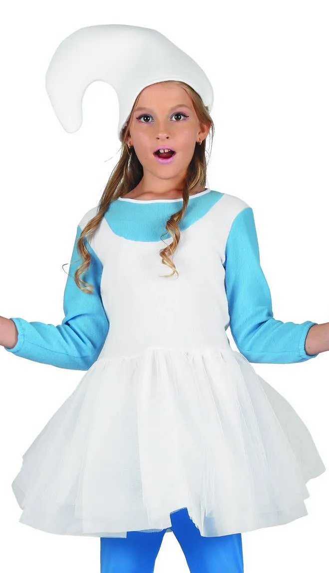 Woodland Blue Elf Girls Storybook Fancy Dress Costume