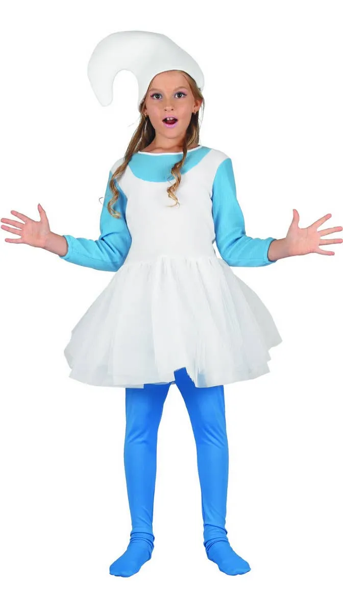 Woodland Blue Elf Girls Storybook Fancy Dress Costume