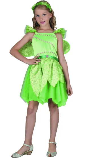 Woodland Fairy Girls Green Fairytale Costume