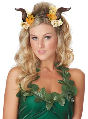 Woodland Fairy Womens Brown Costume Horns