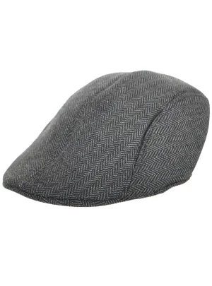 Woollen Grey Vintage Look Flat Cap Costume Hat