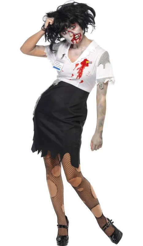Worked To Death Womens Halloween Zombie Costume