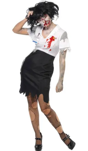 Worked To Death Womens Halloween Zombie Costume