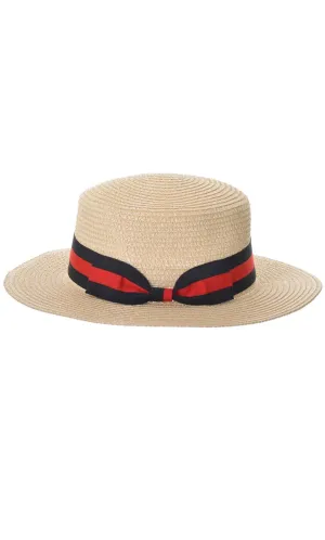 Woven Straw Boater Adults Costume Hat