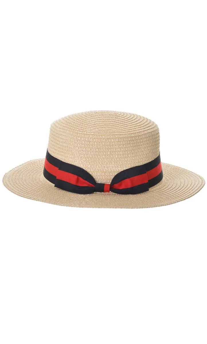 Woven Straw Boater Adults Costume Hat