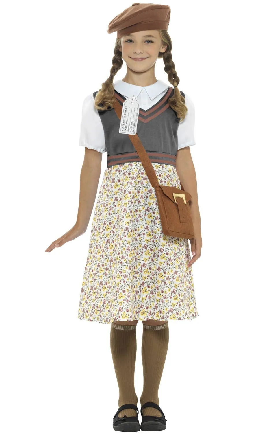 WW2 Evacuee School Girl 1940s Kids Costume