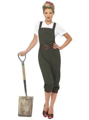 WW2 Khaki Land Girl 1940s Costume