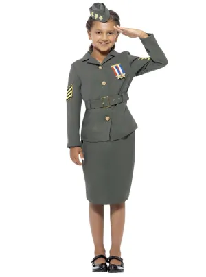 WWII Army Girls Fancy Dress Costume