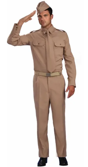 WWII Army Private Mens 1940s Fancy Dress Costume