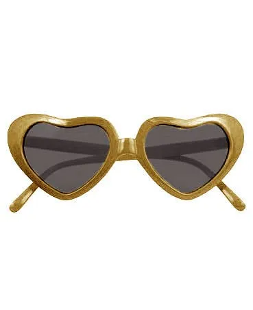XLarge Gold Heart Shaped Sunglasses