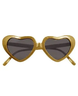XLarge Gold Heart Shaped Sunglasses
