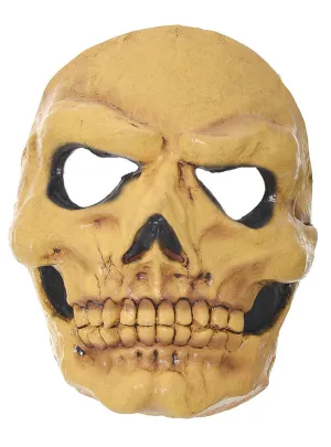 Yellowed Scary Skull Latex Halloween Mask