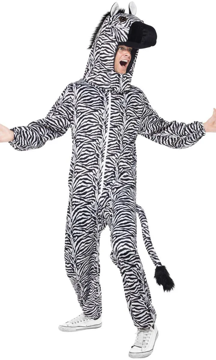 Zebra Adults Animal Onesie Fancy Dress Costume