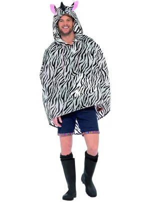 Zebra Mens Novelty Party Poncho