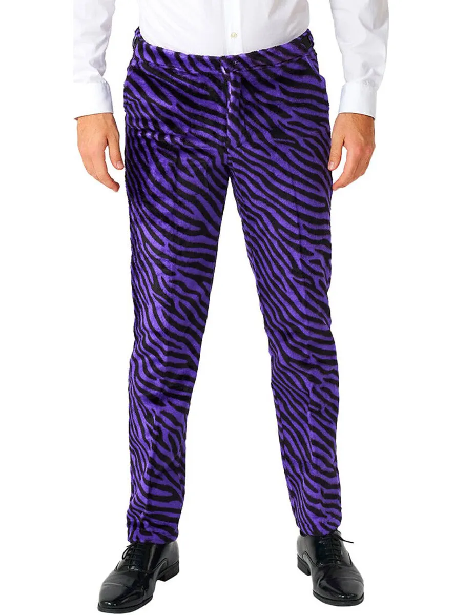 Zebra Print Mens Purple Pimp Costume Suit