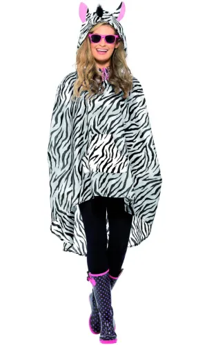 Zebra Womens Novelty Party Poncho