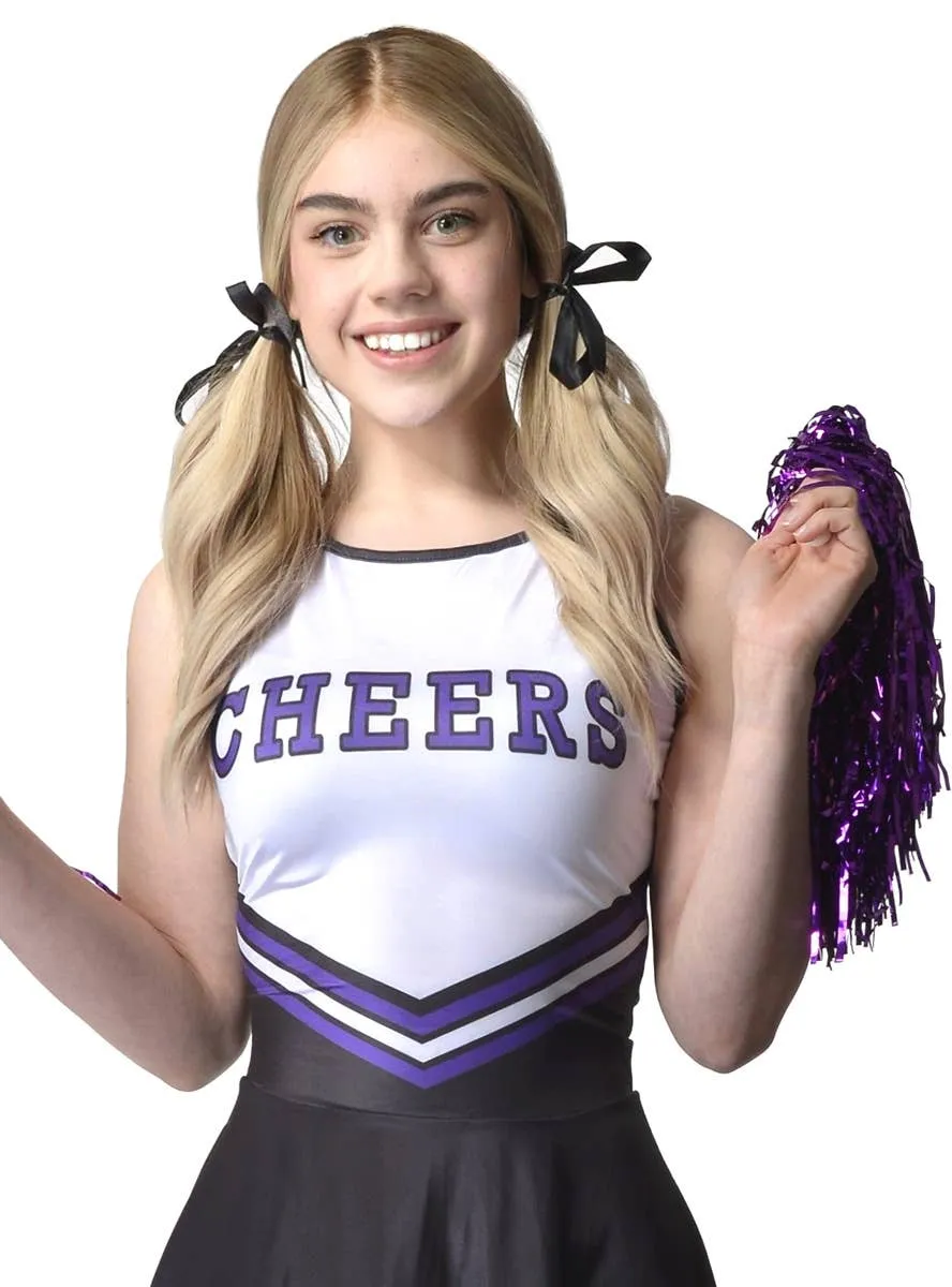 Zesty Black Cheerleader Teen Girls Costume