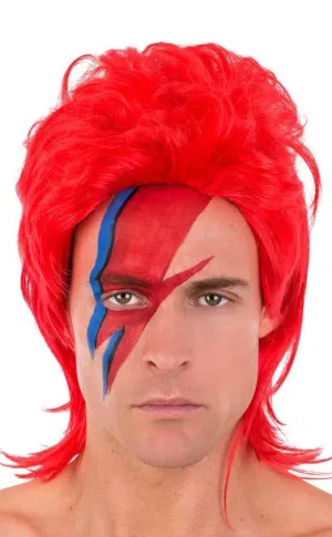 Ziggy Bright Red Mens Costume Wig