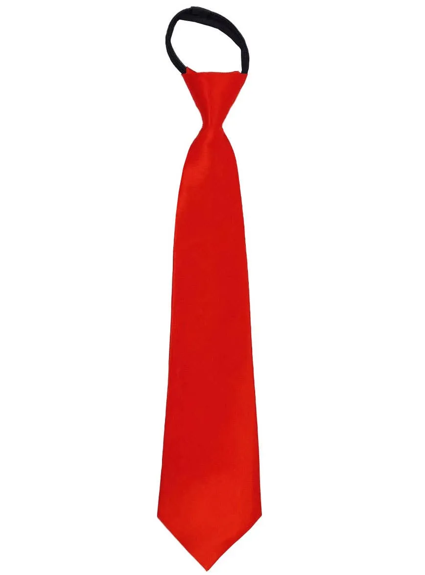 Zip Up Red Satin Neck Tie Costume Accessory