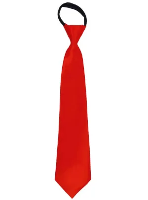 Zip Up Red Satin Neck Tie Costume Accessory