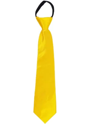Zip Up Yellow Satin Neck Tie Costume Accessory