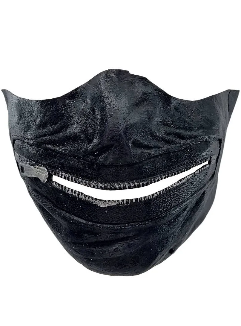 Zipper Muzzle Black Latex Half Face Costume Mask