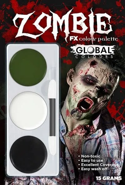 Zombie 3 Colour Halloween Special Effects Makeup Kit