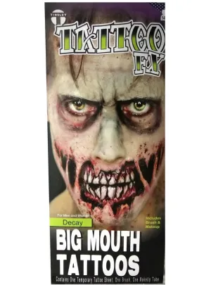 Zombie Decay Rotten Mouth Temporary Face Tattoo Kit