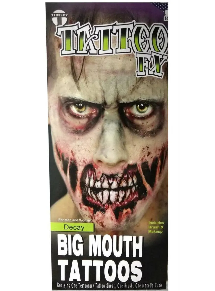 Zombie Decay Rotten Mouth Temporary Face Tattoo Kit