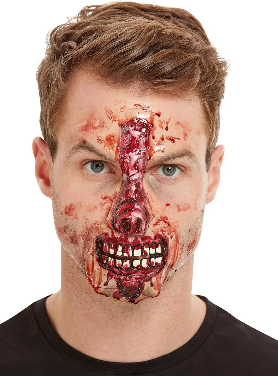 Zombie Exposed Mouth and Nose Halloween Prosthetic