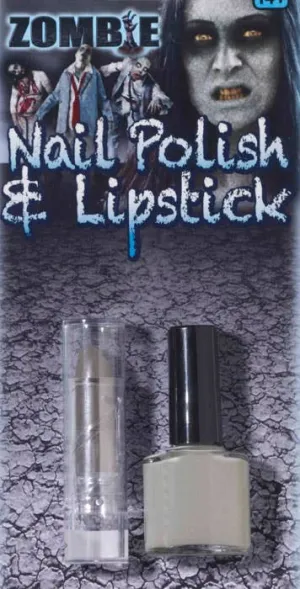 Zombie Grey Nail Polish and Lip Stick Set