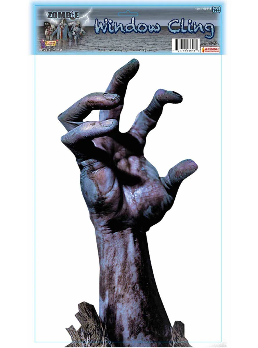 Zombie Hand Window Cling Halloween Decoration