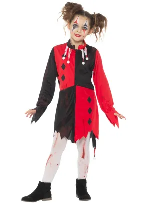 Zombie Harlequin Girls Halloween Costume