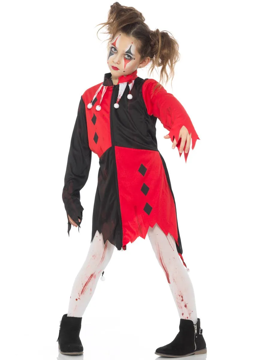 Zombie Harlequin Girls Halloween Costume