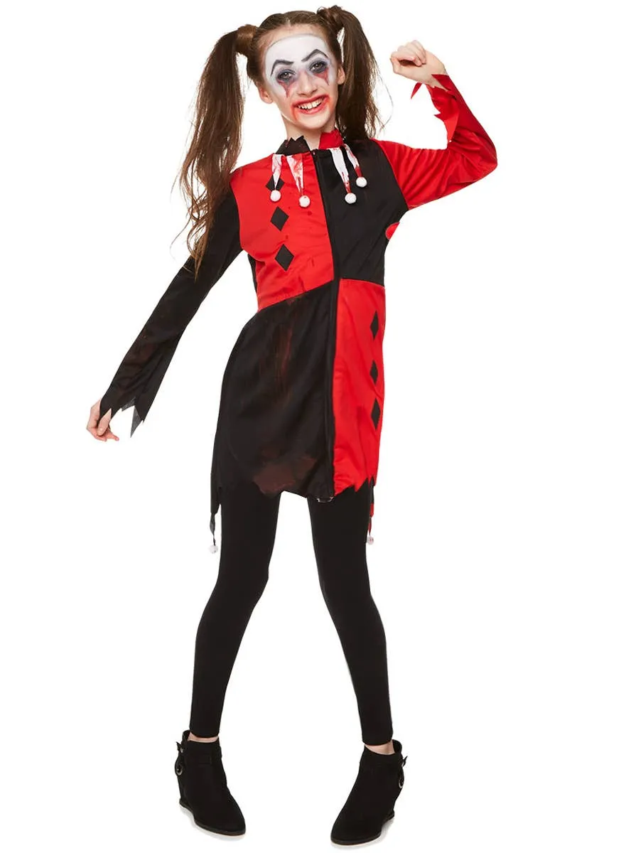 Zombie Harlequin Girls Halloween Costume