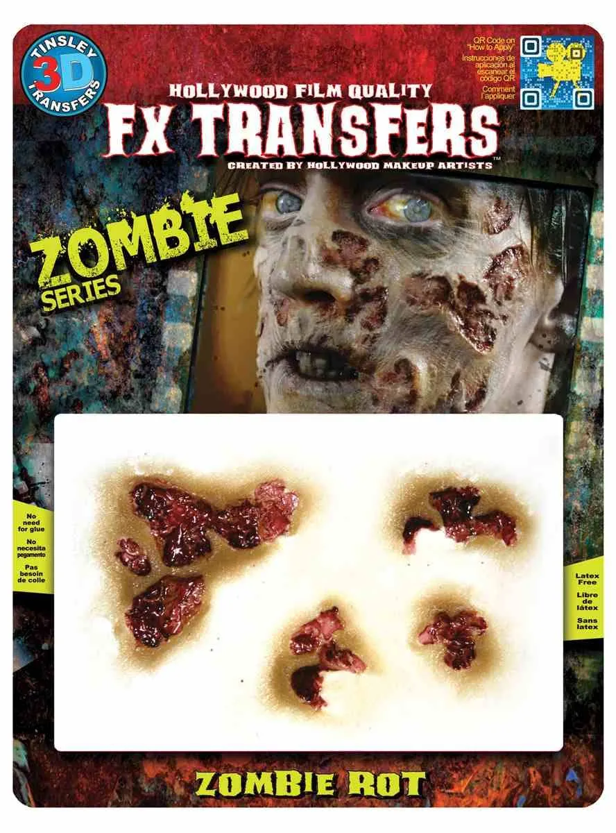 Zombie Rot 3D Latex Free Realistic Halloween Wound