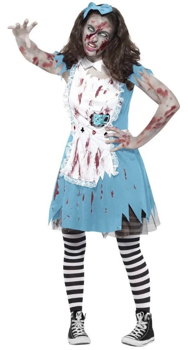 Zombie Tea Party Alice Teen Girls Halloween Costume