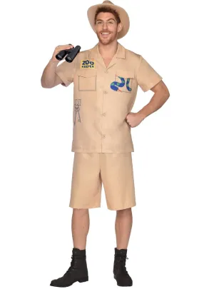 Zoo Keeper Mens Snake Safari Suit Style Costume