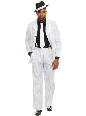 Zoot Suit Riot Mens White 1940s Gangster Costume