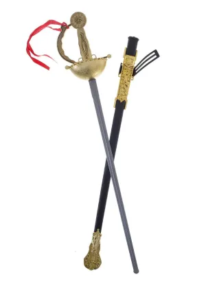 Zorro Black and Gold Sword and Scabbard Set