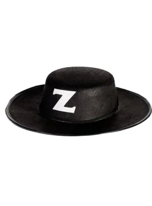 Zorro Black Feltex Costume Hat